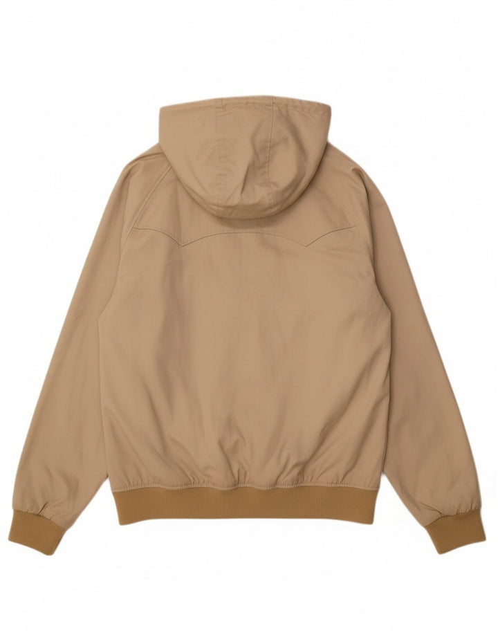 BEN SHERMAN Mens Hooded Bomber Jacket UK 38 Medium Beige Cotton