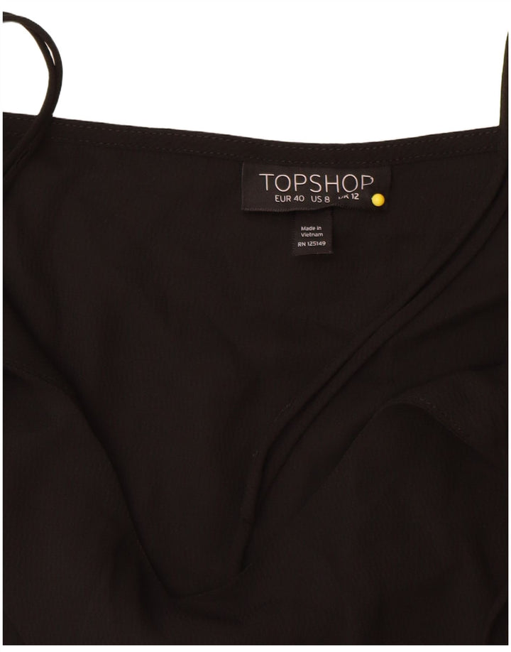 Topshop Canottiera da donna UK 12 Poliestere nero medio