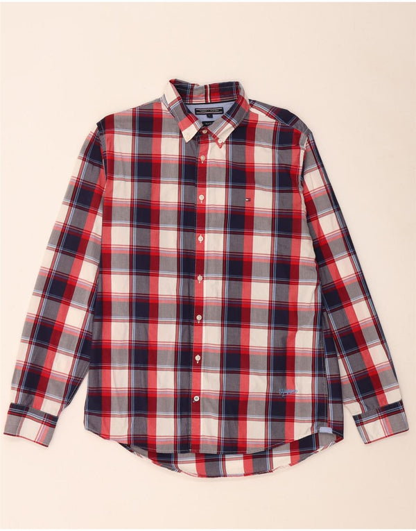 Tommy Hilfiger Mens Regular Fit Shirt Large Multicoloured Check Cotton