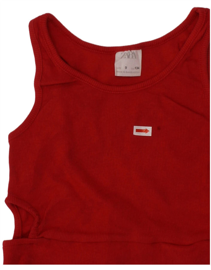 Top Blusa Senza Maniche per Bambina ZARA 8-9 Anni Rosso