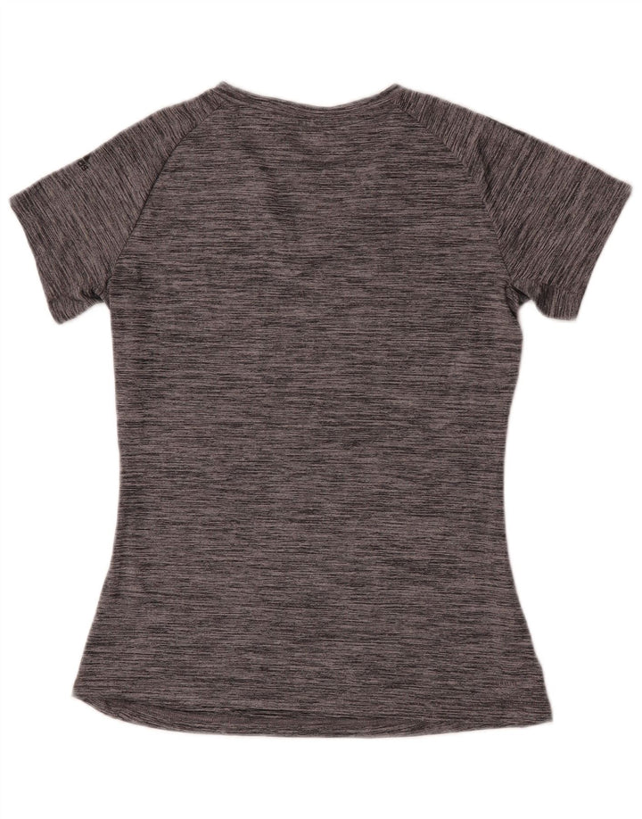 T-shirt Adidas Climalite da donna Top UK 12 Poliestere chiazzato grigio medio