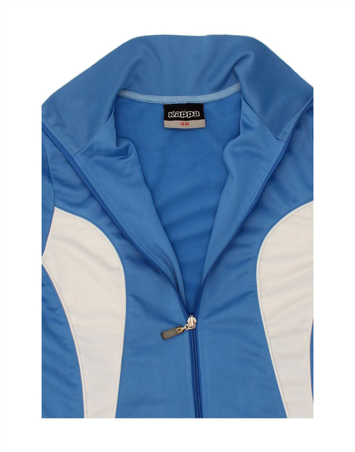 KAPPA Womens Tracksuit Top Jacket IT 36 XS Blue Colourblock Vintage Kappa and Second-Hand Kappa from Messina Hembry 