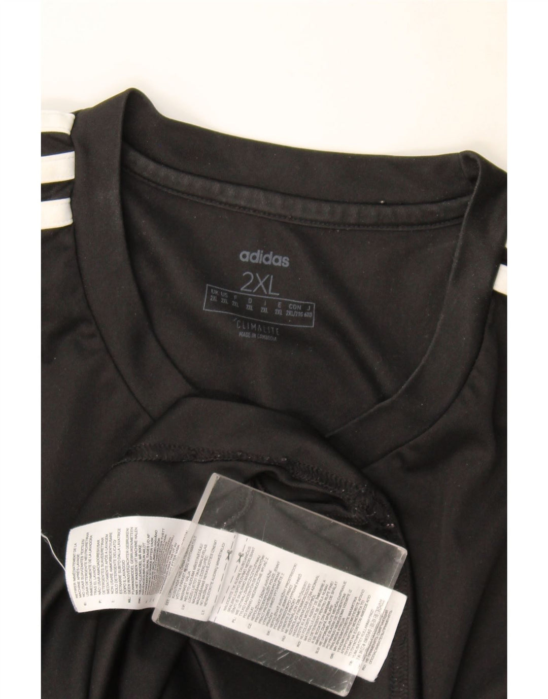 T-shirt grafica Adidas Climalite da uomo 2XL nera in poliestere