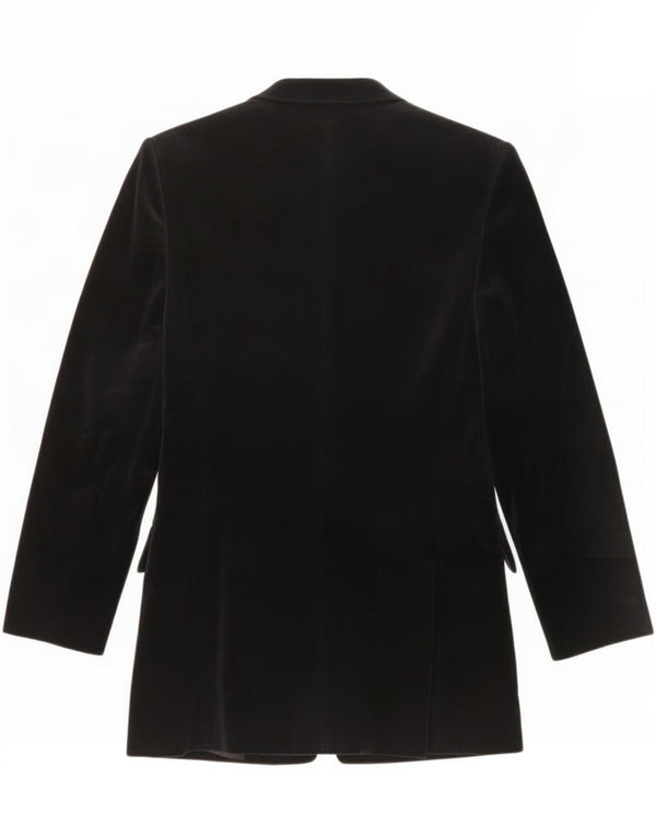 Giacca Blazer in Velluto da Donna Benetton a 6 Bottoni IT 42 Cotone Medio Blu Navy
