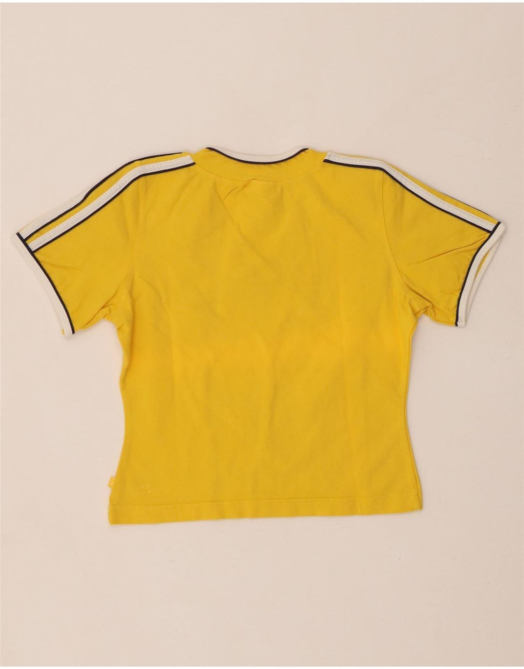 T-shirt corta da donna ADIDAS UK 12 cotone giallo medio