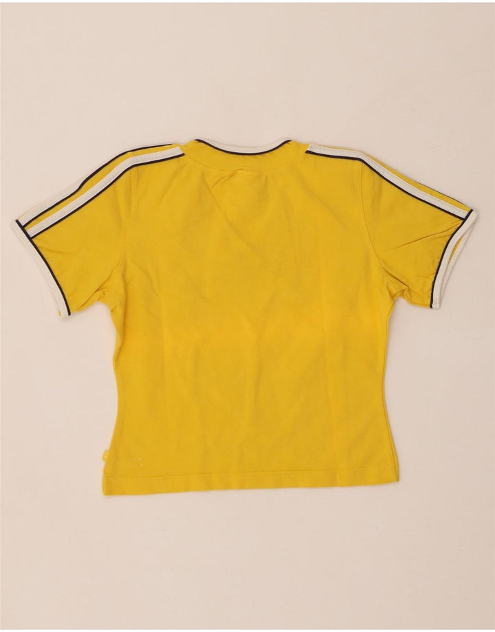 T-shirt corta da donna ADIDAS UK 12 cotone giallo medio