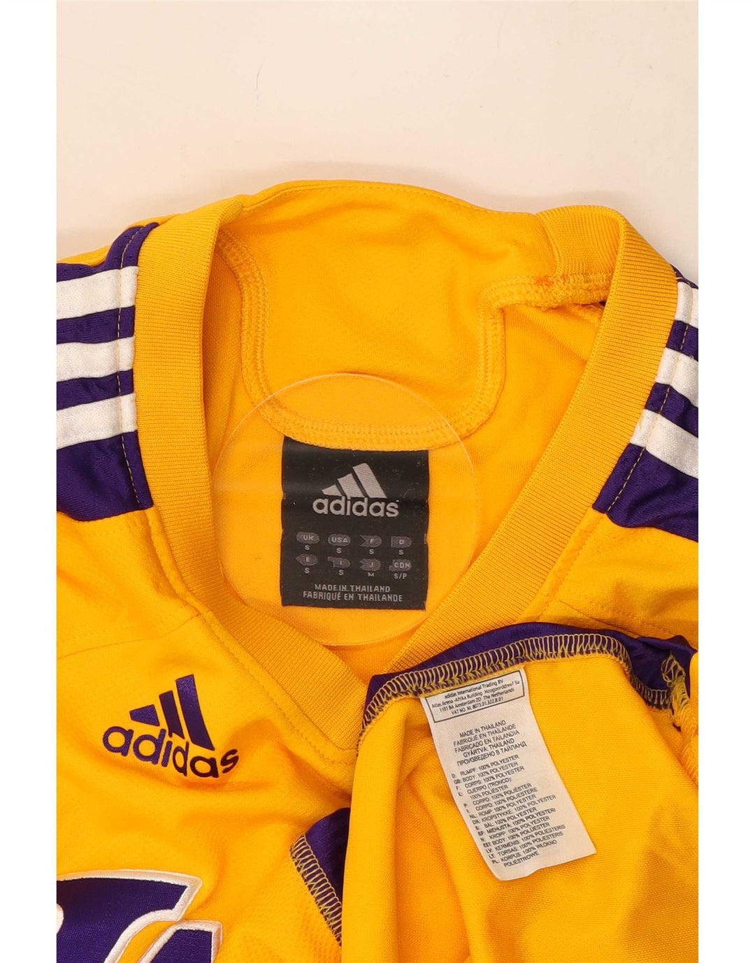 Adidas Uomo Lakers Graphic Top manica lunga Small Yellow Colourblock