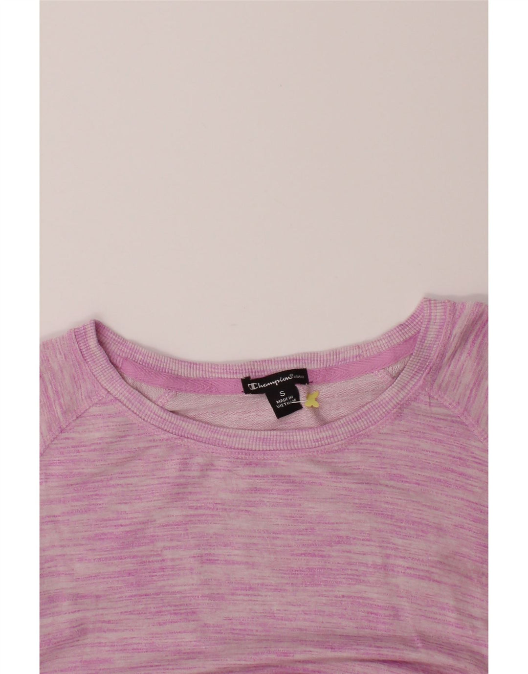 CHAMPION Womens Top Long Sleeve UK 10 Small Pink Striped Rayon Vintage Champion and Second-Hand Champion from Messina Hembry 