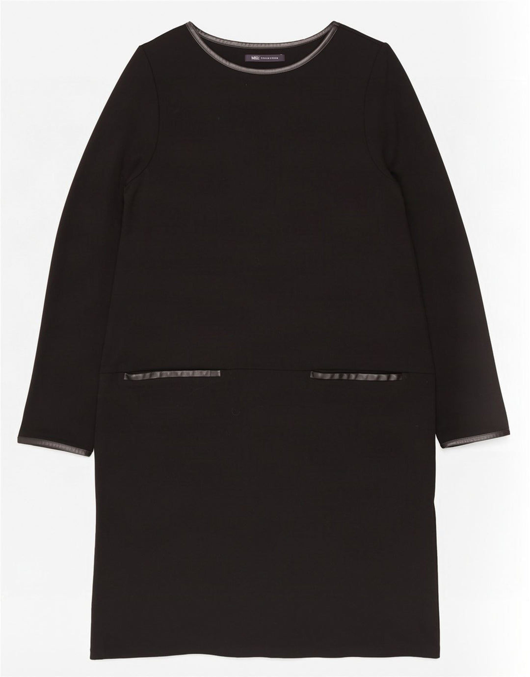 Abito a trapezio a maniche lunghe da donna Marks & Spencer UK 16 grande nero