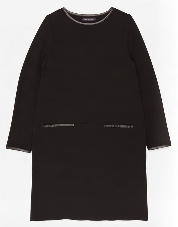 Abito a trapezio a maniche lunghe da donna Marks & Spencer UK 16 grande nero
