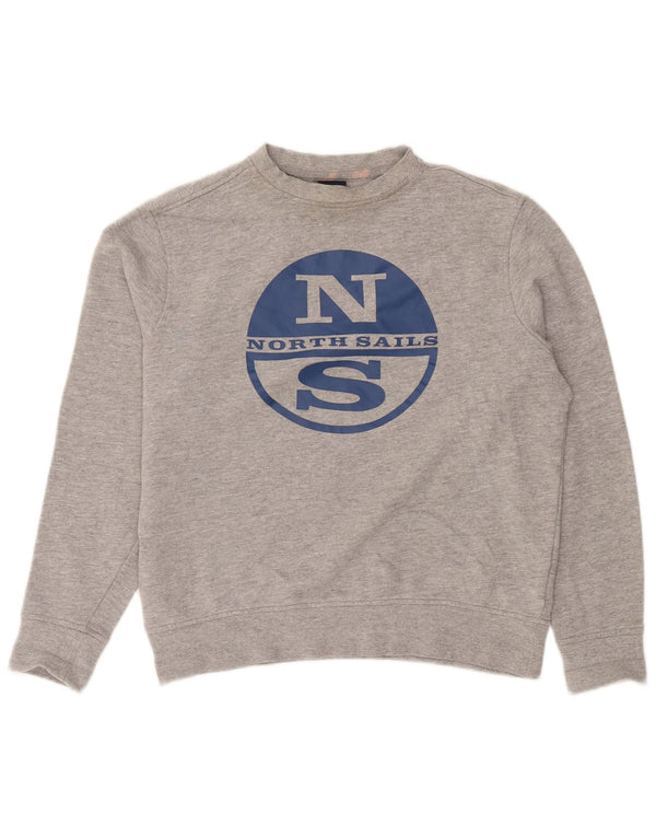Felpa da uomo con vestibilità ampia grafica North Sails 2XS cotone grigio