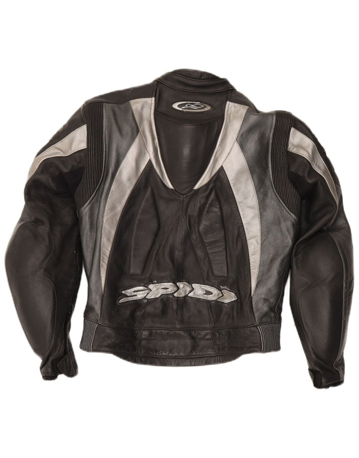 Set da 2 pezzi con grafica moto Spidi da uomo, taglia 48, media, in pelle nera