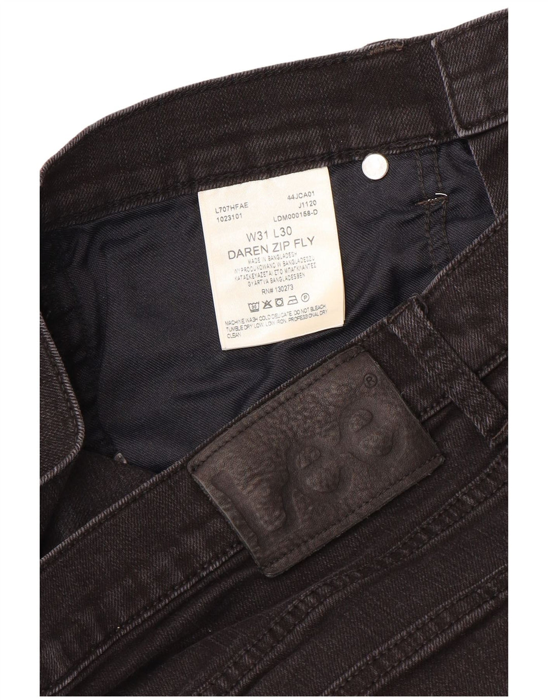Jeans dritti LEE Daren Zip Fly da donna W31 L30 cotone nero