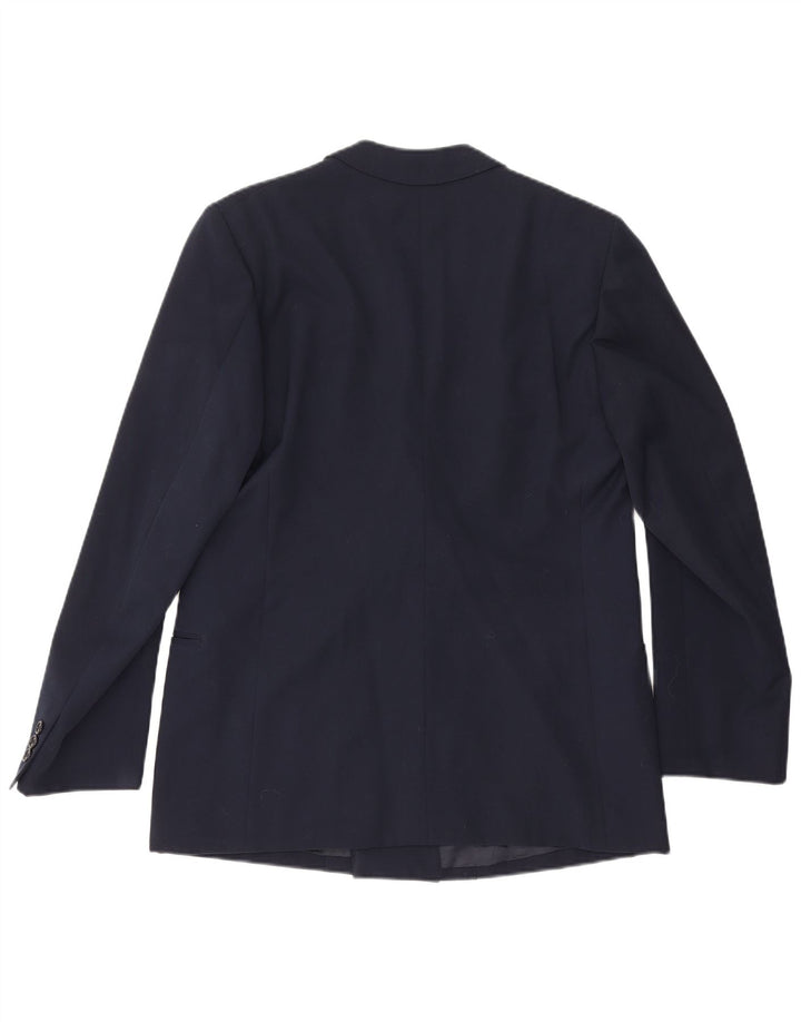 Giacca blazer doppiopetto vintage da uomo UK 36 piccola blu navy