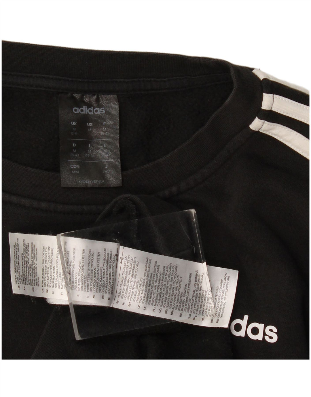 Felpa da donna Adidas Jumper UK 12/14 cotone nero medio