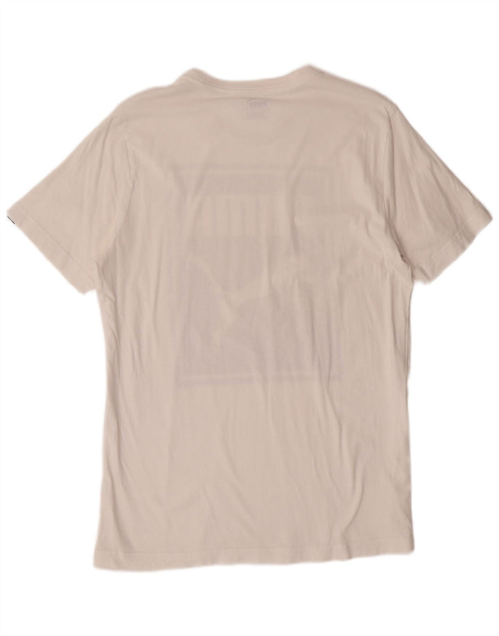 PUMA Mens Graphic T-Shirt Top Medium White