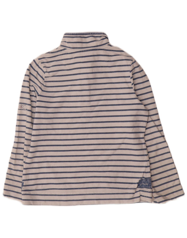 Joules Felpa da Donna con Collo a Bottoni Maglione UK 12 Blu Medio a Righe