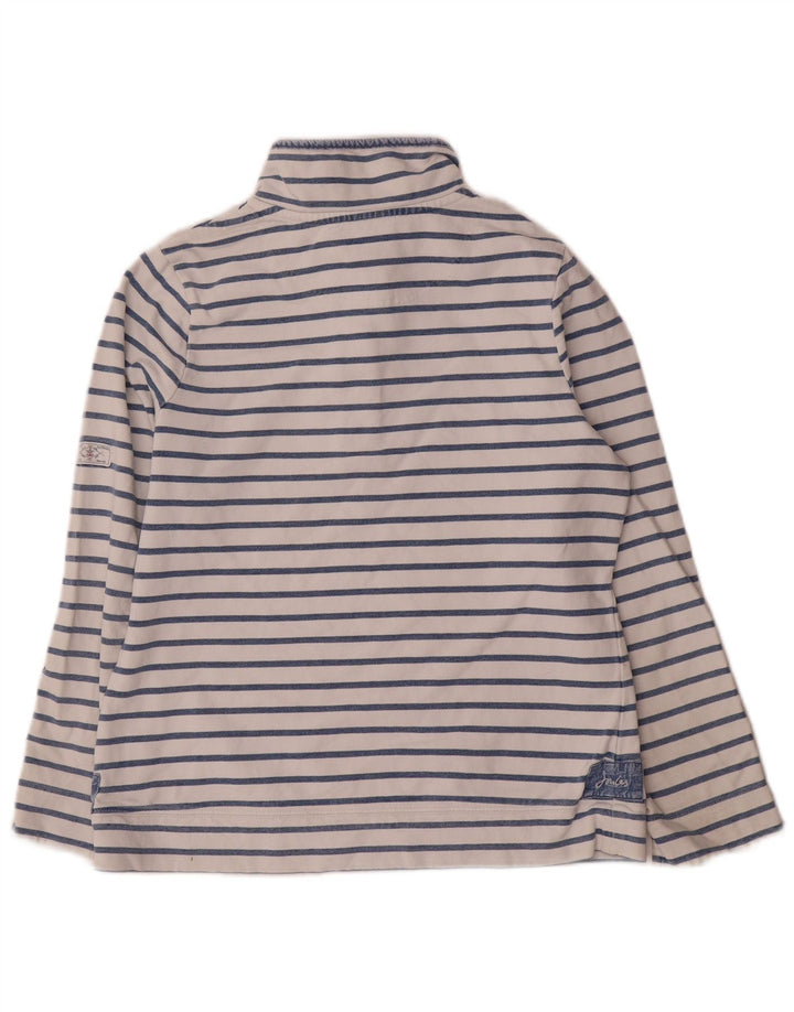 Joules Felpa da Donna con Collo a Bottoni Maglione UK 12 Blu Medio a Righe
