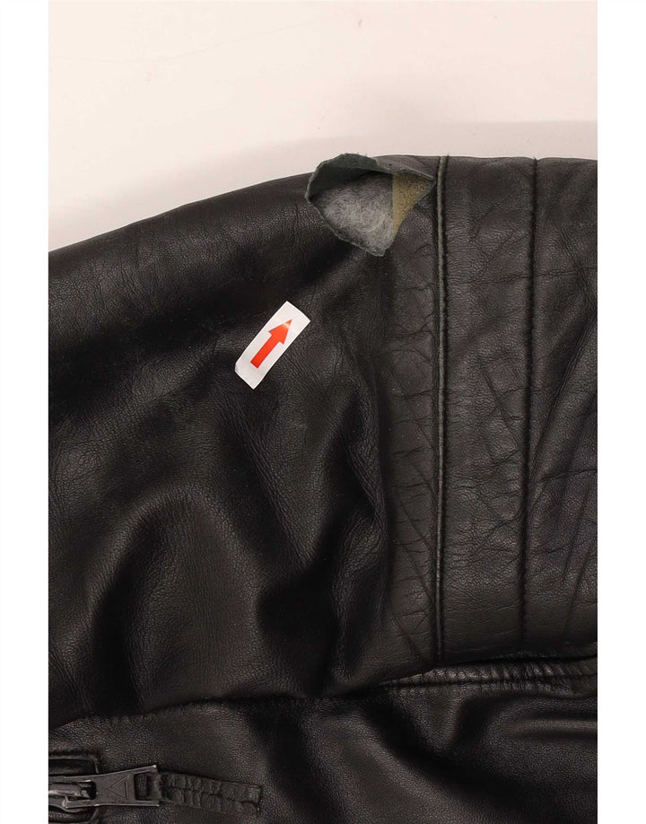 Giacca da motociclista in pelle da uomo Infinity UK 40 Large Nera
