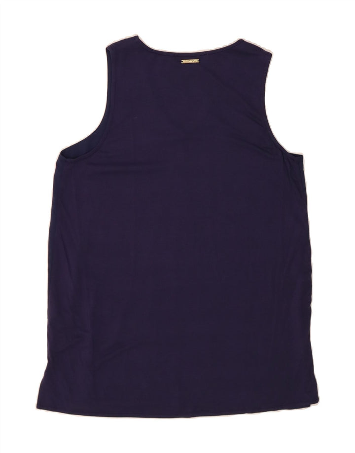 MICHAEL KORS Womens Sleeveless Blouse Top UK 10 Small Navy Blue Polyester Vintage Michael Kors and Second-Hand Michael Kors from Messina Hembry 