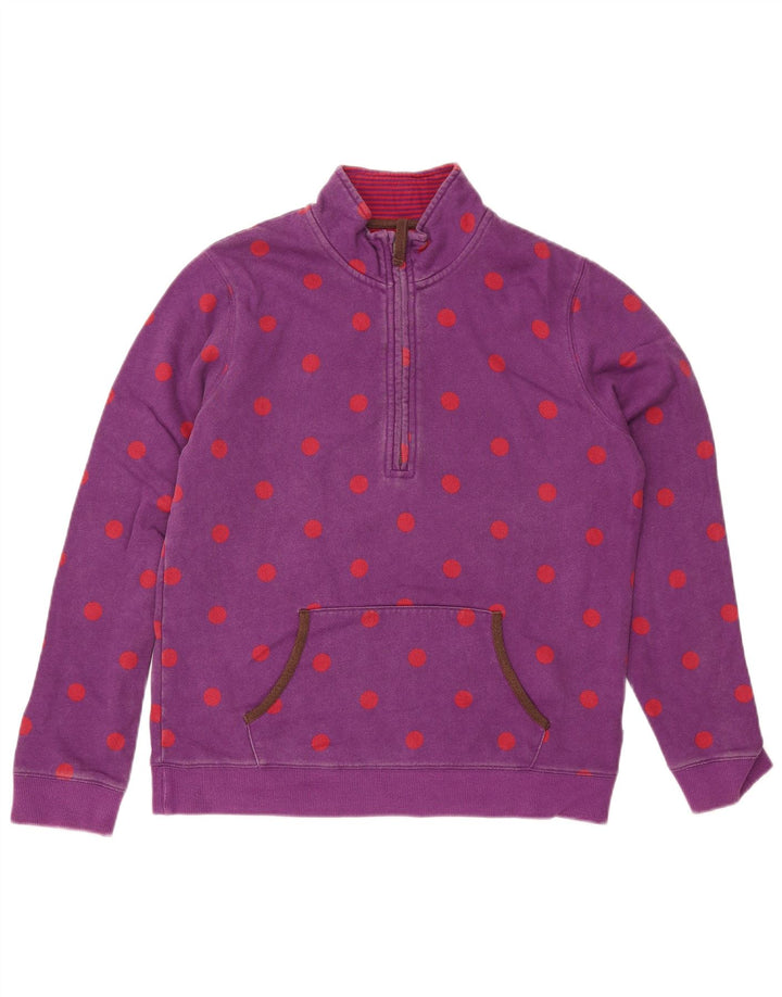BODEN Felpa da donna con collo con zip, maglione UK 12, pois viola medio