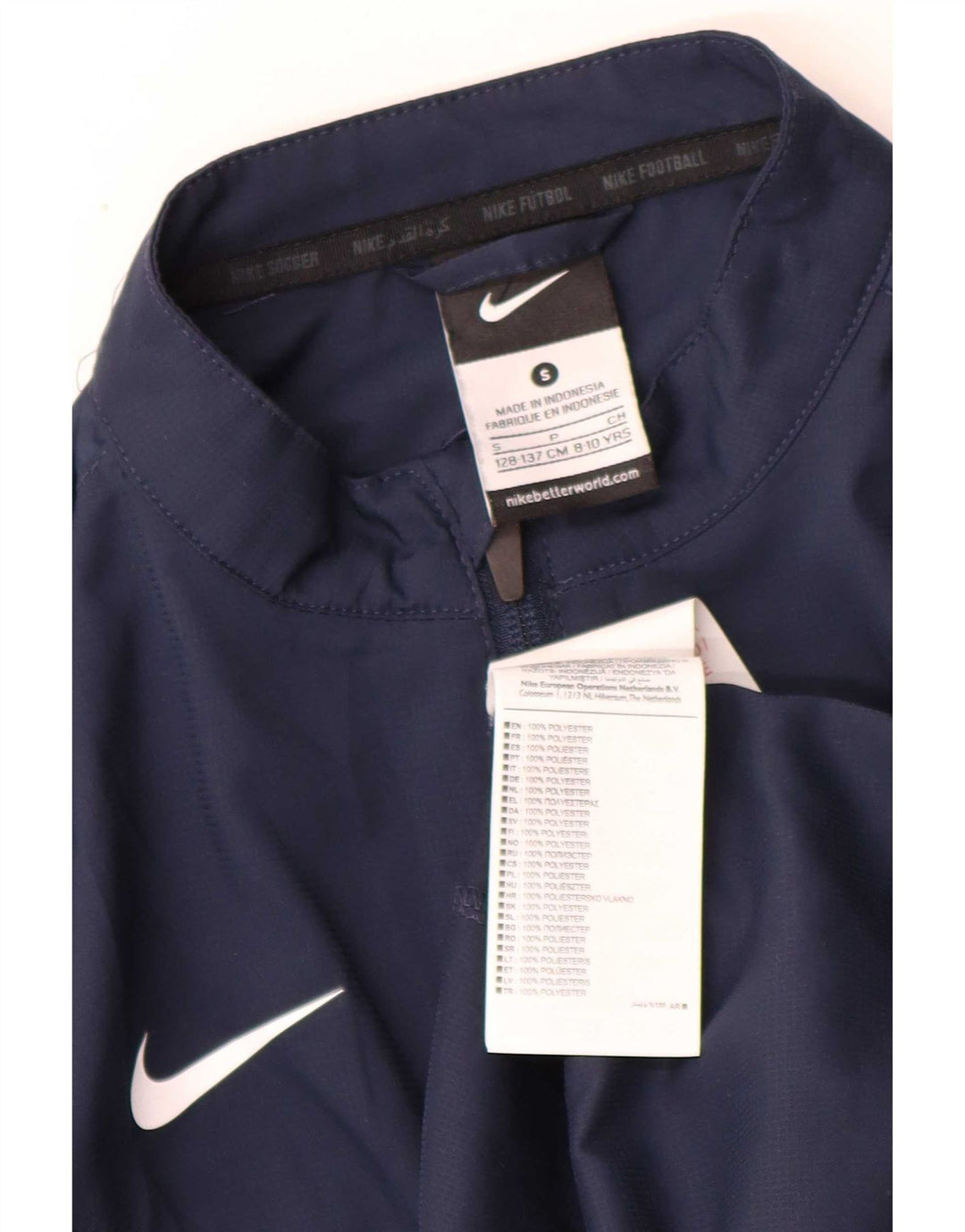 Giacca da tuta Nike da ragazzo, 8-9 anni, piccola, in poliestere blu navy