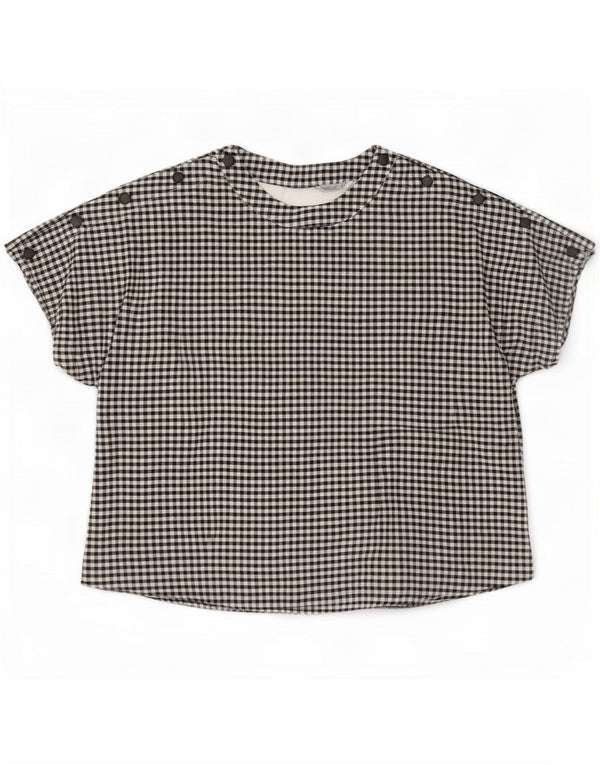Camicetta oversize da donna Zara Top UK 10 Small Black Gingham