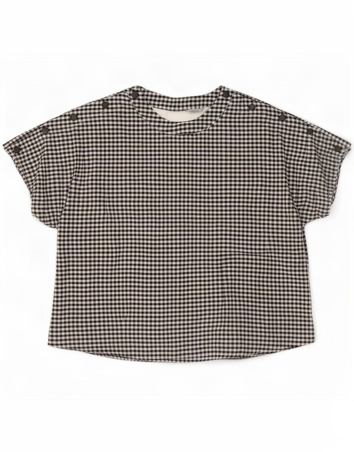 Camicetta oversize da donna Zara Top UK 10 Small Black Gingham