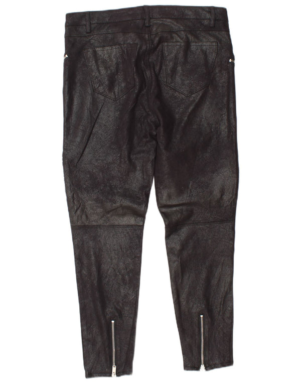 Zara Womens Skinny Cropped Trousers Large W30 L27 Black Polyester