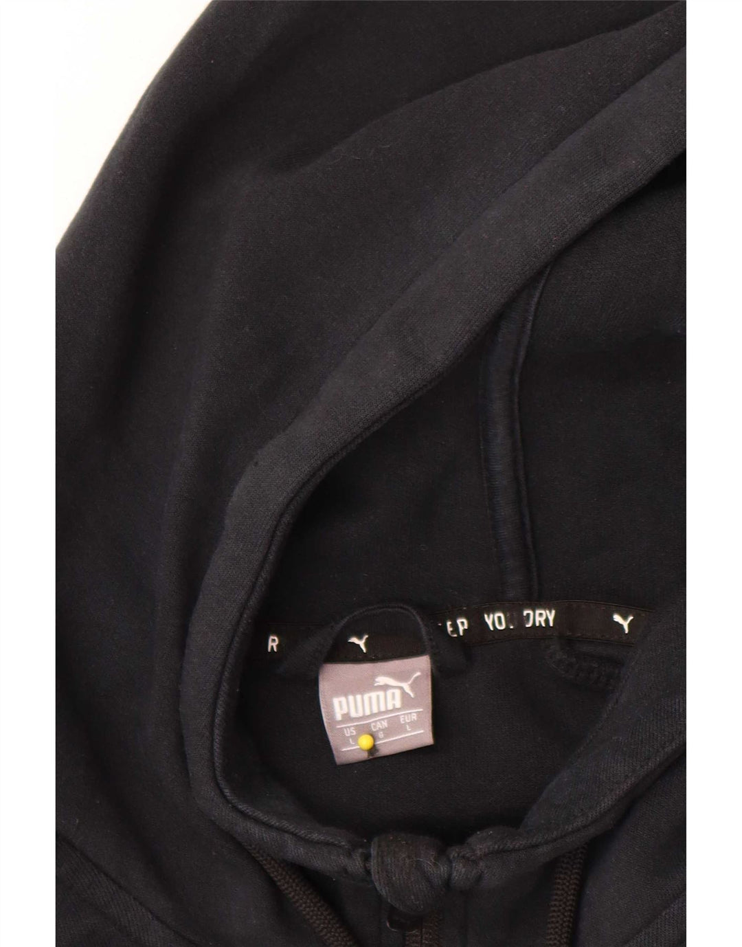 Felpa con cappuccio e zip da uomo Puma grande in cotone nero
