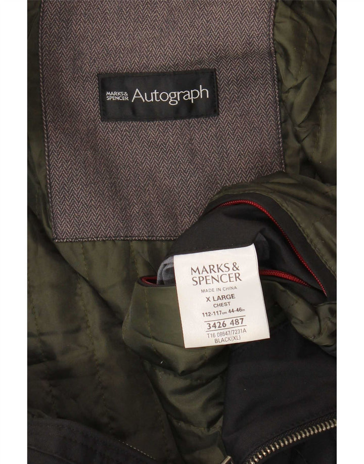 Giubbotto bomber autografo da uomo Marks & Spencer UK 42 XL nero poliammide