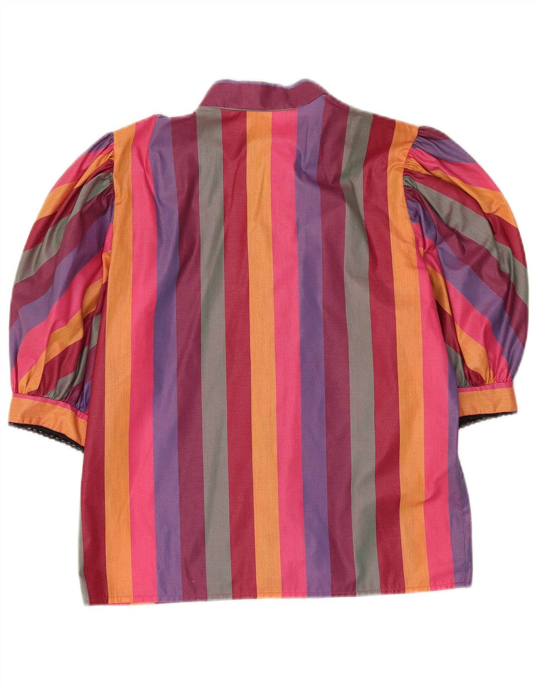 Camicetta camicia a maniche corte da donna vintage EU 38 a righe multicolori medie