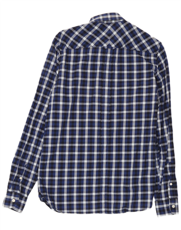Camicia da uomo Fred Perry piccola in cotone a quadri blu navy