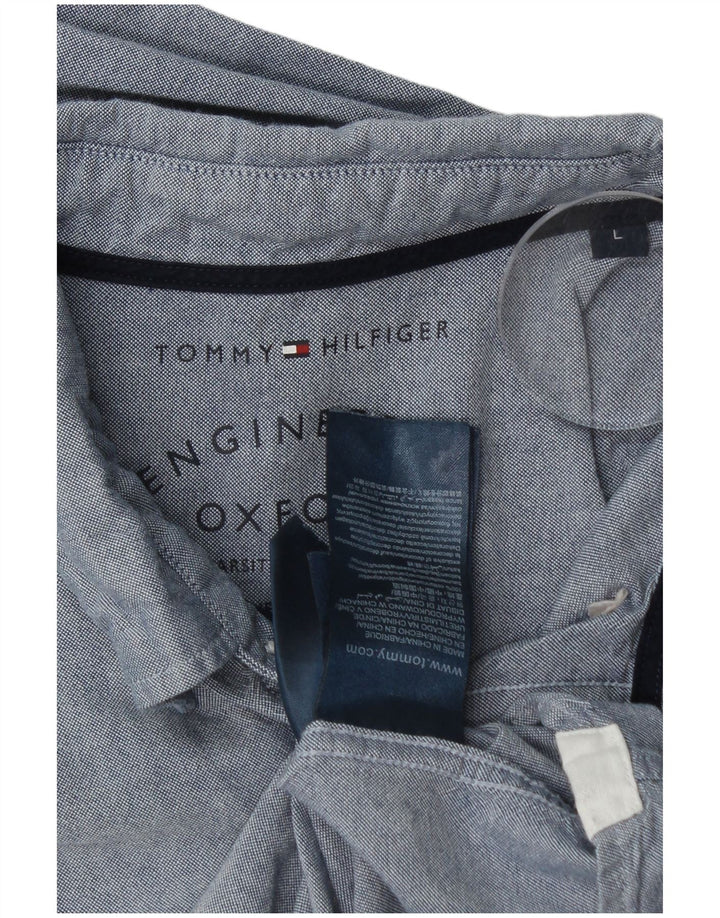 TOMMY HILFIGER Mens Shirt Large Blue Cotton