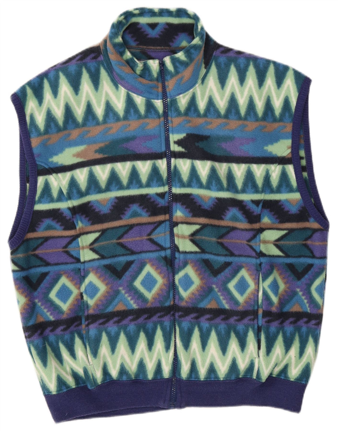 Gilet in pile da uomo Sevres piccolo poliestere geometrico multicolore