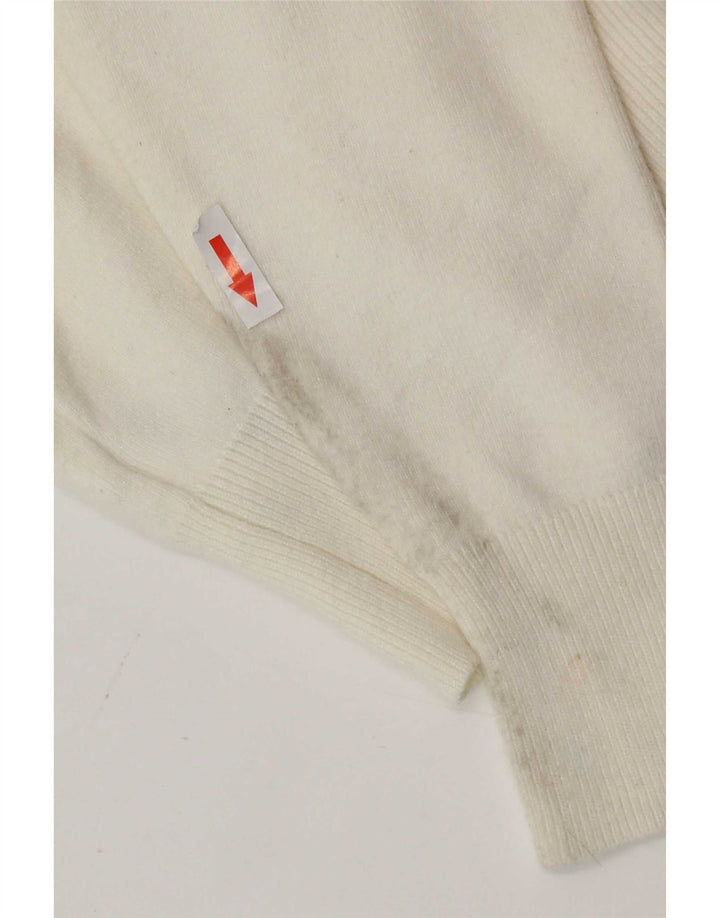 Maglione cardigan corto da donna Marks & Spencer UK 14 Viscosa bianco sporco medio