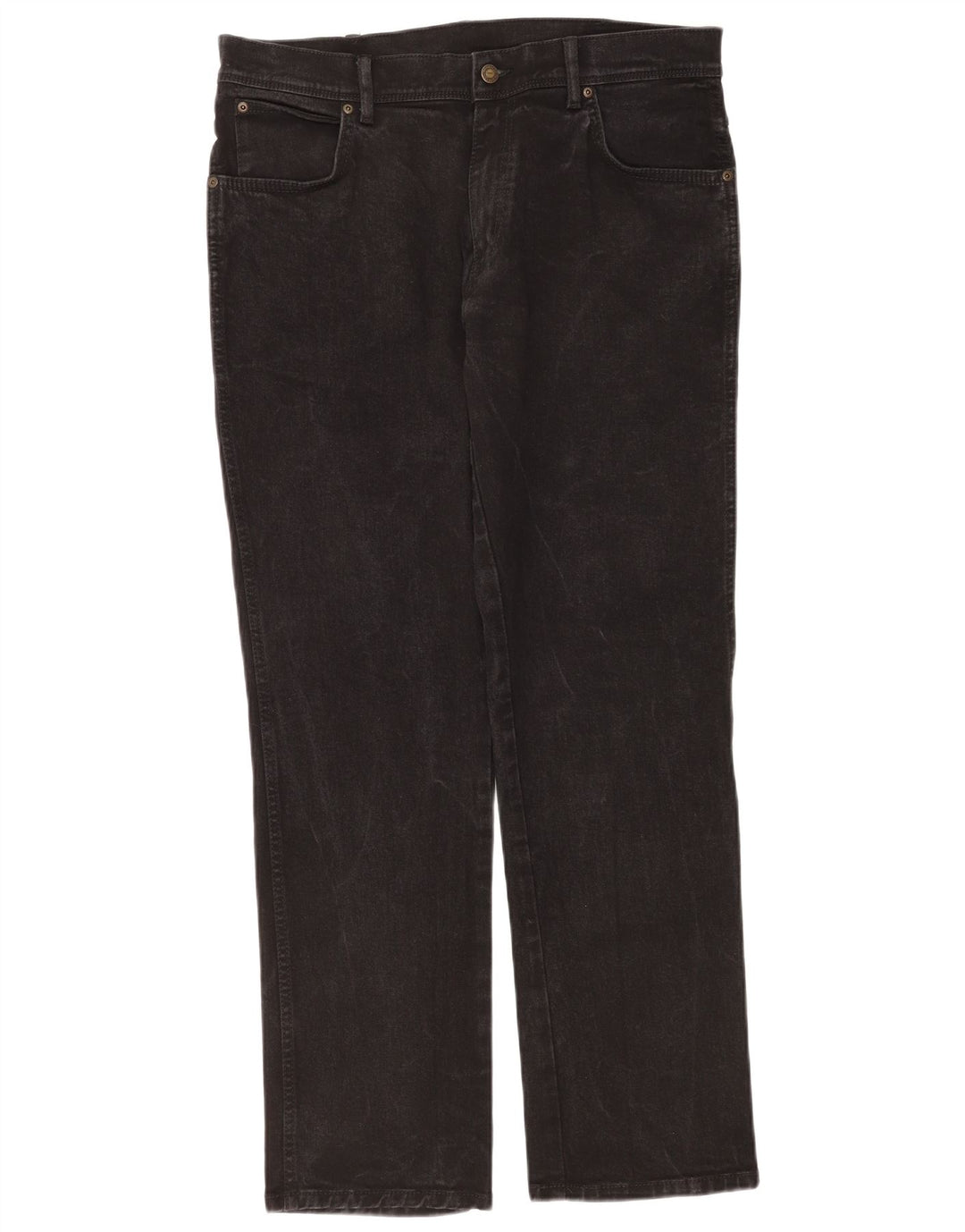 Jeans dritti da uomo Wrangler vestibilità regolare W36 L32 cotone nero