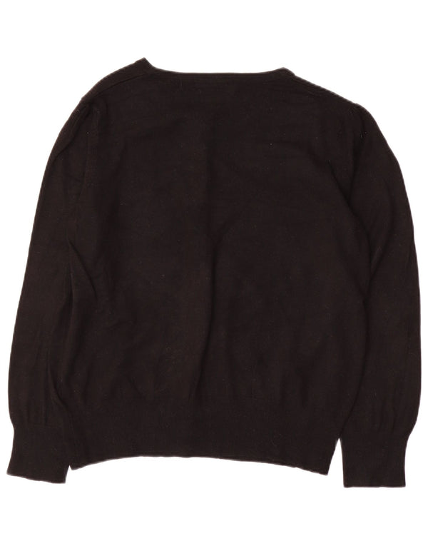 MARKS & SPENCER Maglione cardigan corto da donna UK 14 Medio Nero