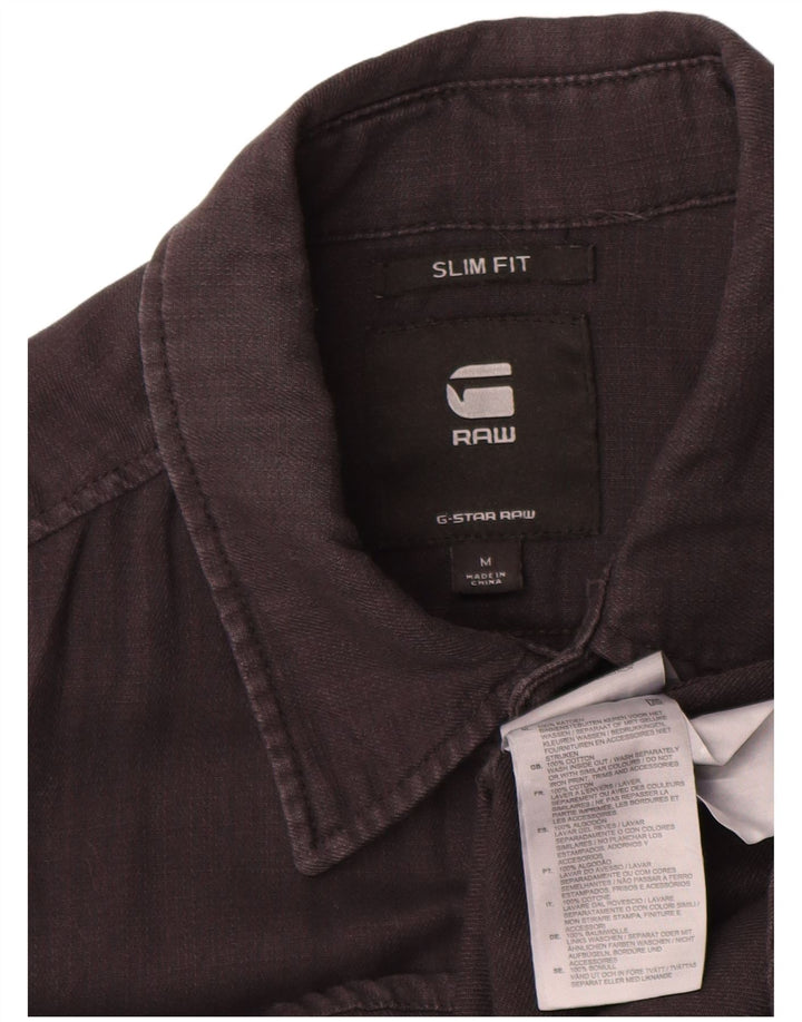 Camicia slim fit da uomo G-Star in cotone grigio medio