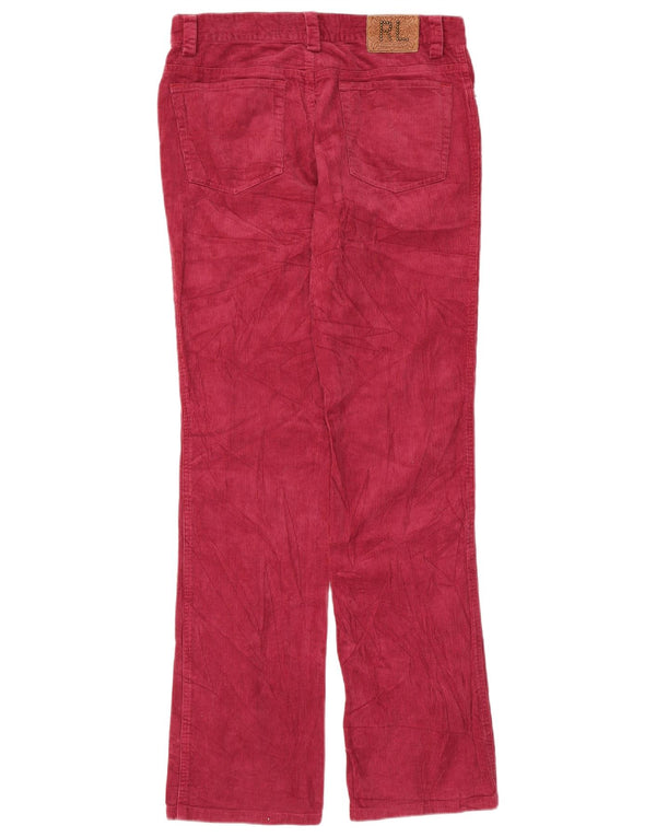 Pantaloni dritti in velluto a coste da uomo Ralph Lauren W30 L32 in cotone rosso