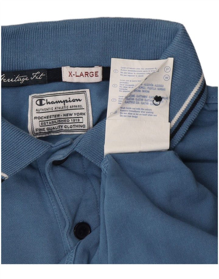 Polo da uomo CHAMPION Heritage Fit XL in cotone blu
