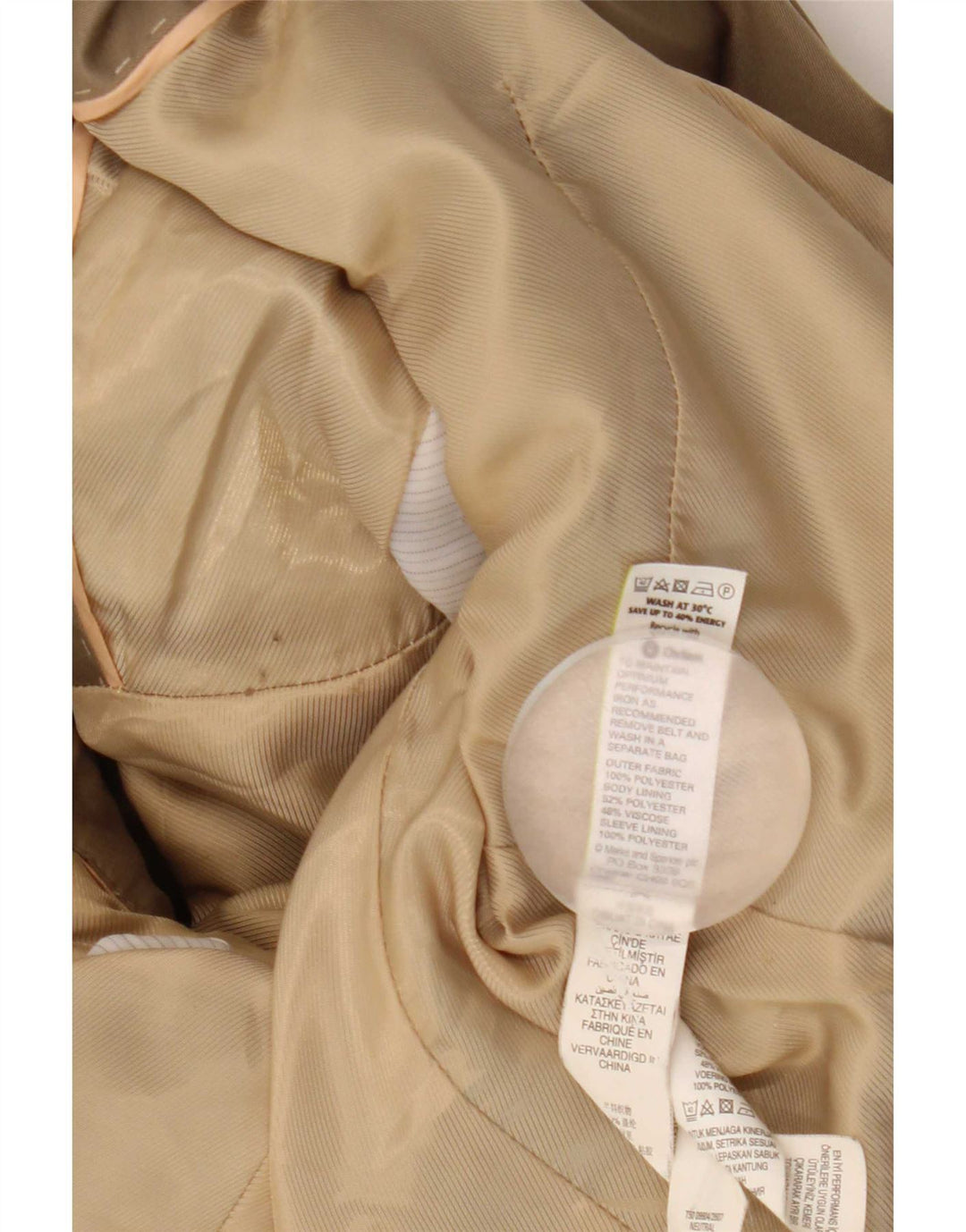 Trench autografato da donna Marks & Spencer UK 14 grande beige