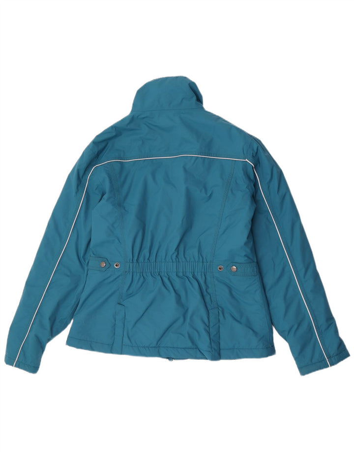 Giacca a vento da donna vintage UK 14 nylon blu medio