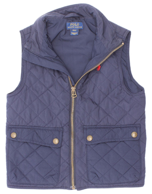 Gilet trapuntato per ragazze Polo Ralph Lauren 3-4 anni in poliestere blu navy