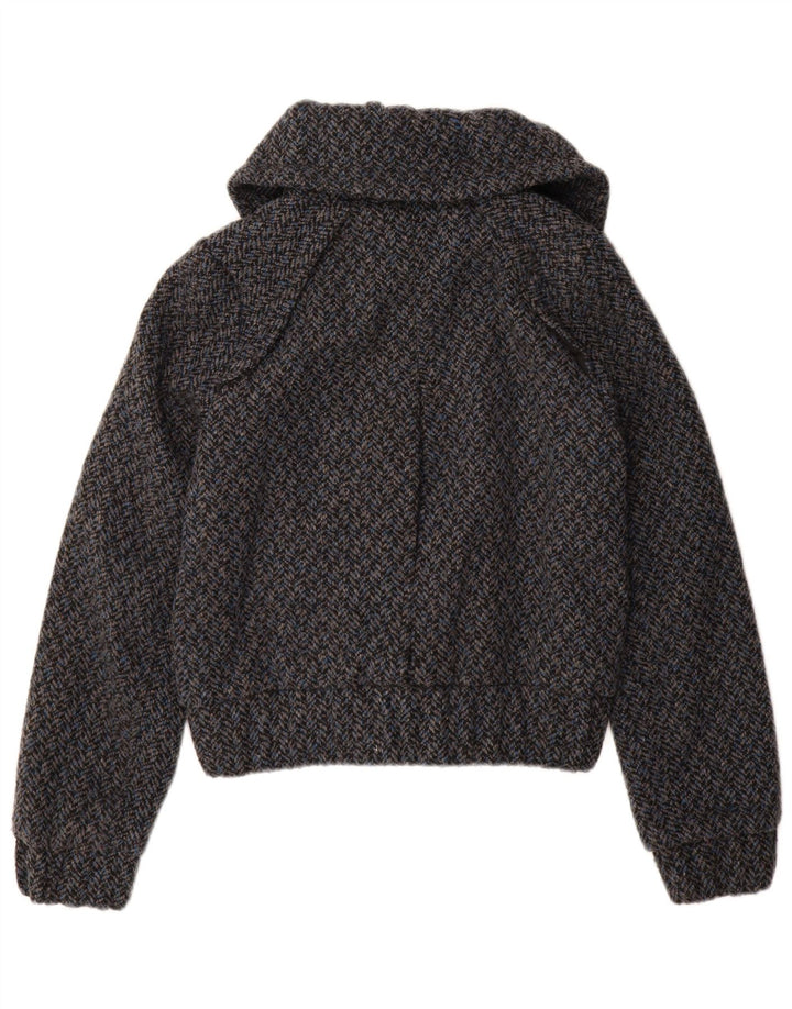 Giubbotto bomber da donna Topshop UK 10 piccolo poliestere blu a spina di pesce