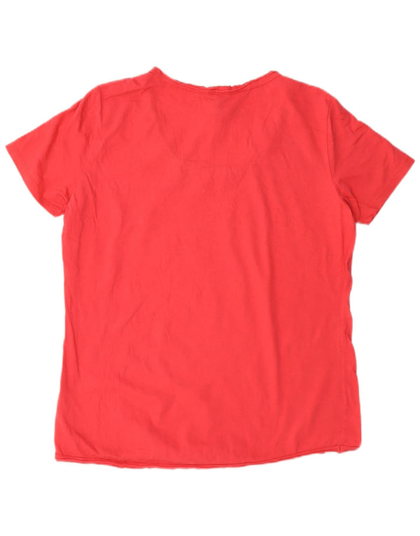 Desigual T-shirt grafica da donna Top UK 18 XL rosso cotone
