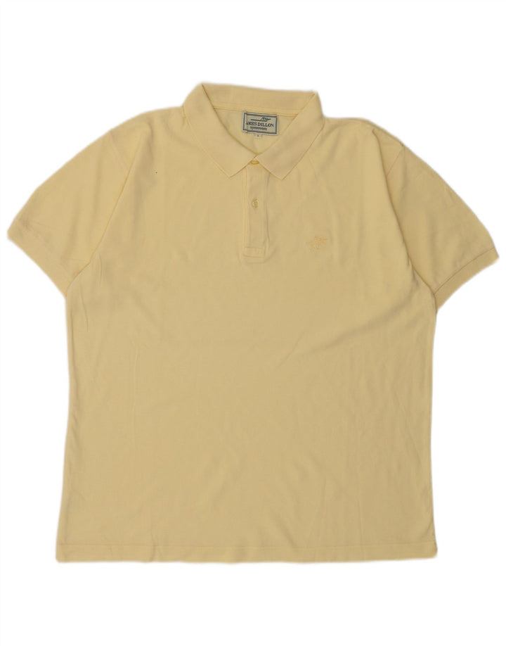 Polo da uomo James Dillon grande in cotone giallo