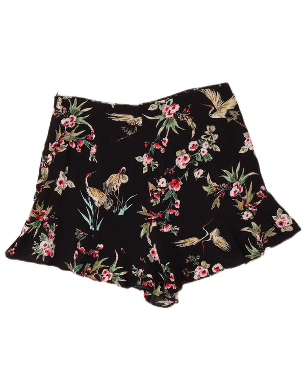 Pantaloncini a vita alta da donna Zara piccoli W26 neri floreali