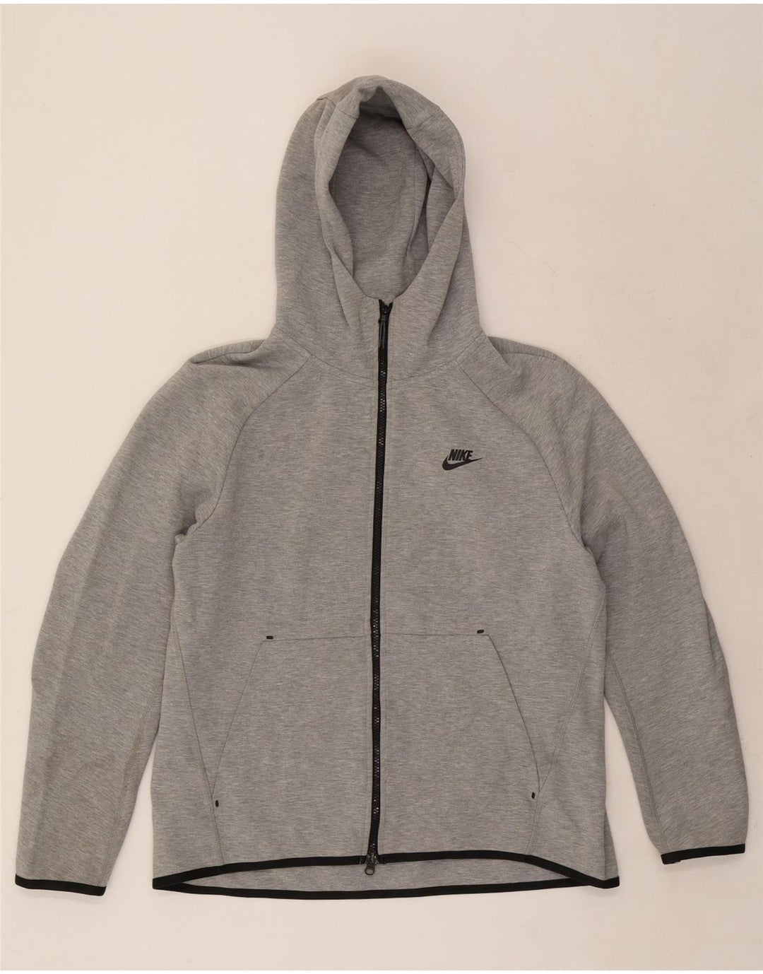 Felpa con cappuccio e zip Nike da uomo, grande, in cotone grigio