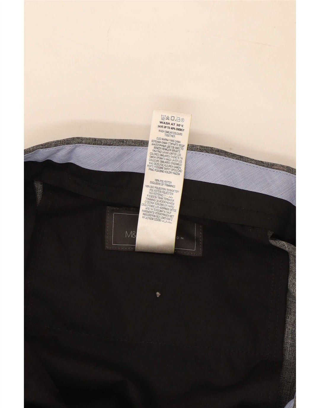 Marks & Spencer Uomo W34 L31 Poliestere grigio
